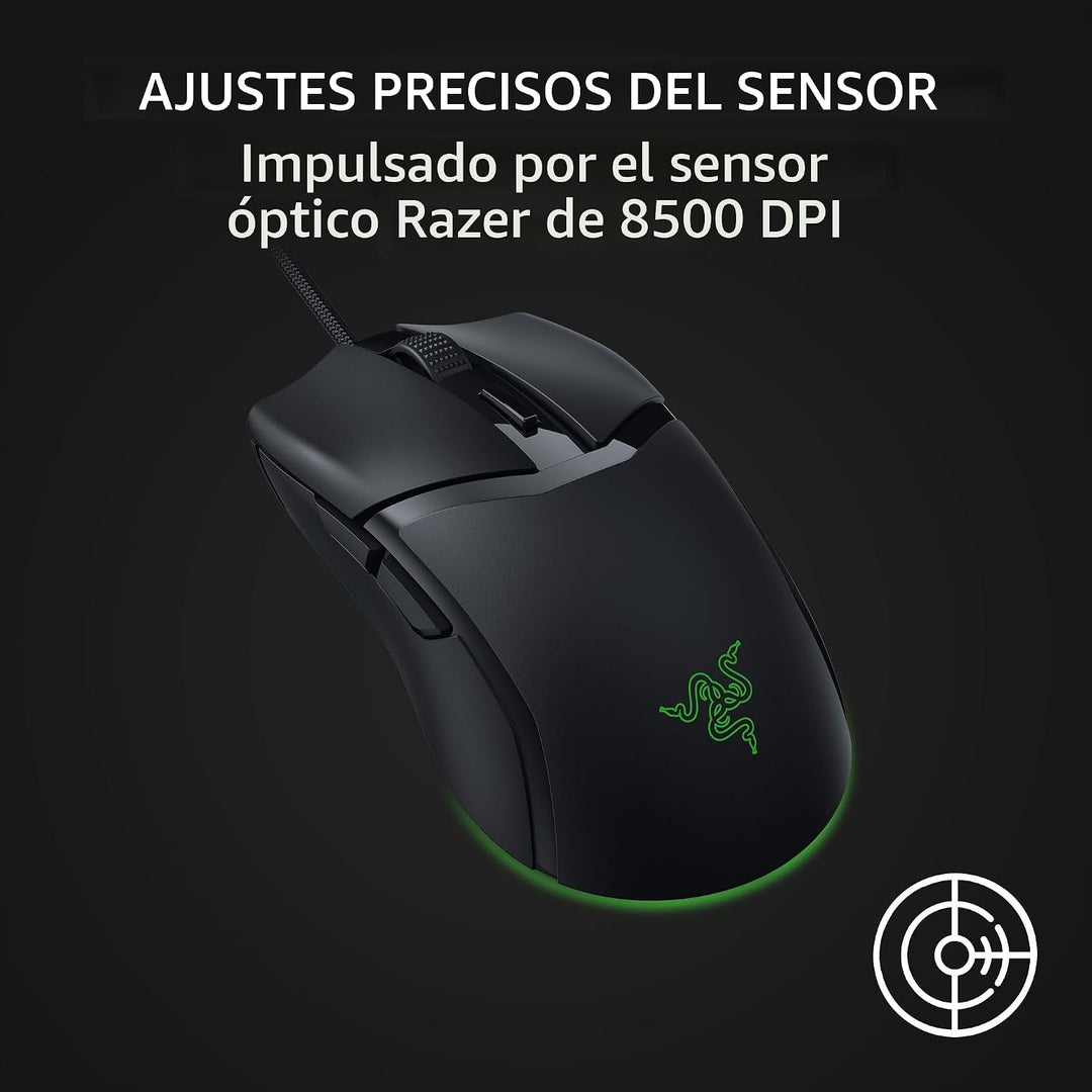 Ratón Razer Cobra con cable para juegos: diseño ultraligero de 58g...