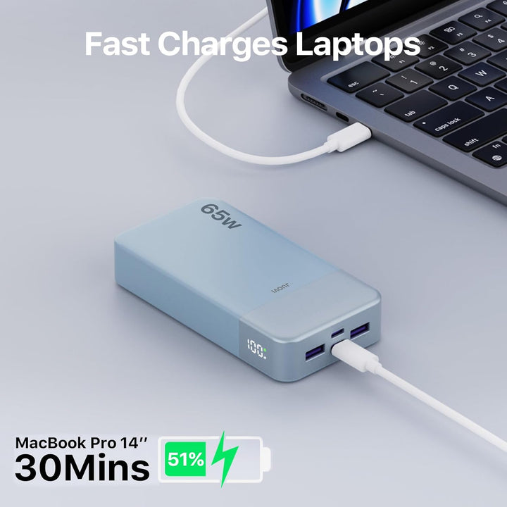 JUOVI Cargador portátil de 65 W, banco de energía de 20000 mAh, com...
