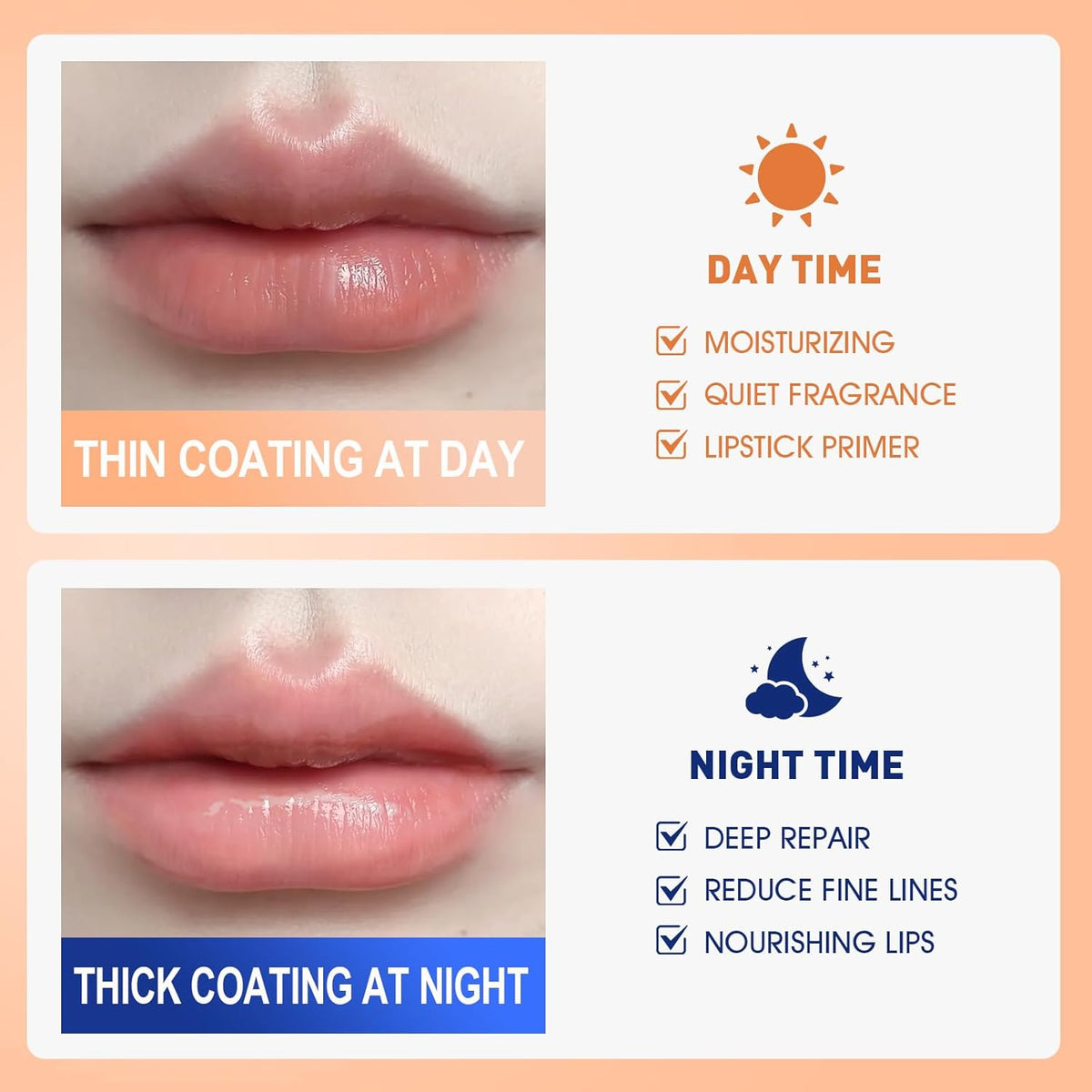 Juego de 12 mascarillas nocturnas para labios, tratamiento labial d...