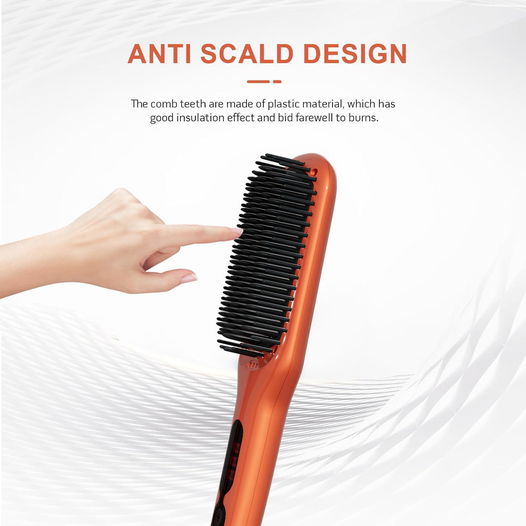 MEGAWISE Serie de cepillos alisadores de cabello (naranja vibrante)