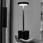 Lámpara Paquete de 2 lámparas de mesa recargables, lámpara de mesa LED inalámbrica, funciona con pilas de 5000 mAh, luz de mesa portátil, atenuación para restaurante, patio, exterior (negro)