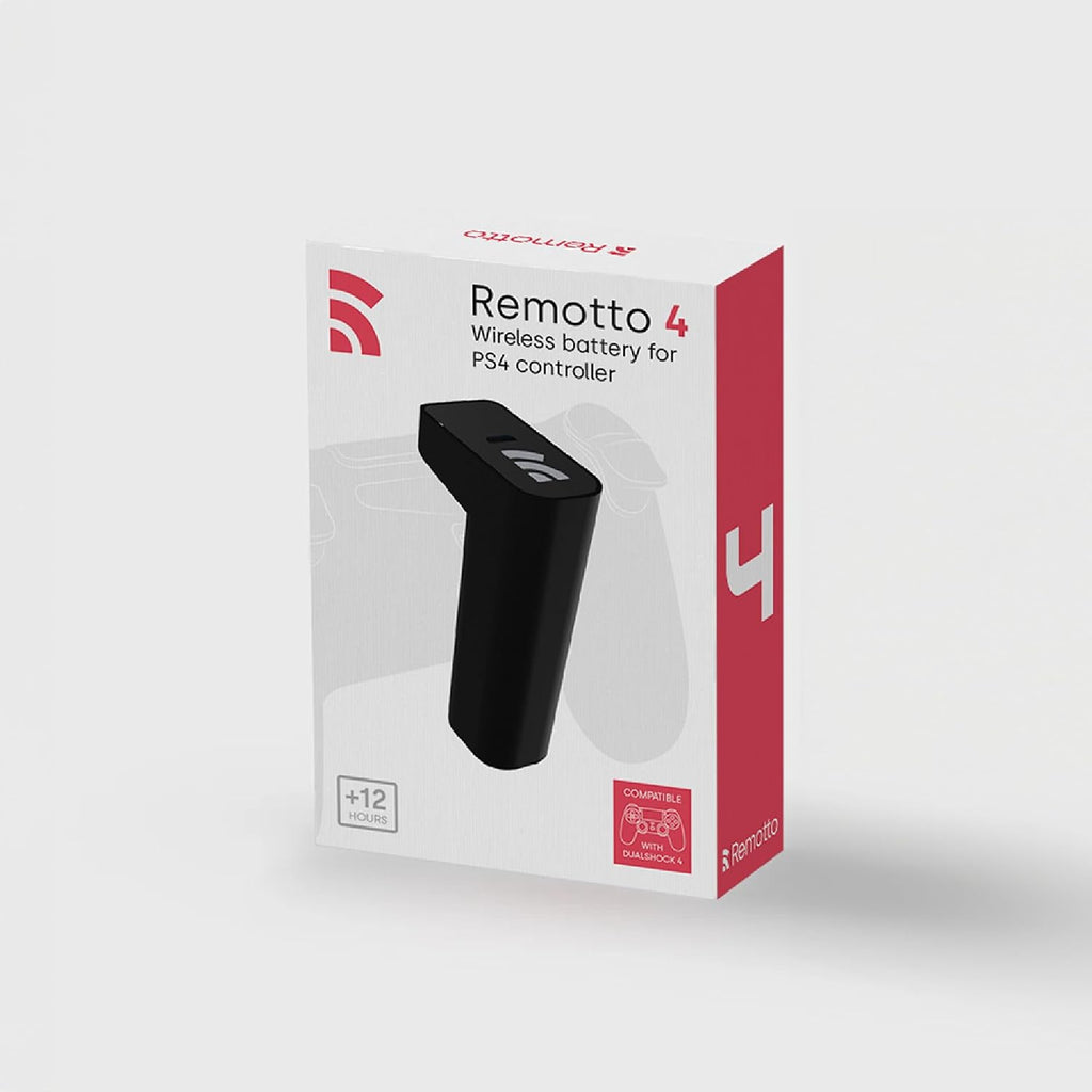 4 - Cargador inalámbrico para controlador PlayStation 4, batería portátil para DualShock 4, jugar mientras se carga, +12 horas de duración de la batería, accesorio PS4