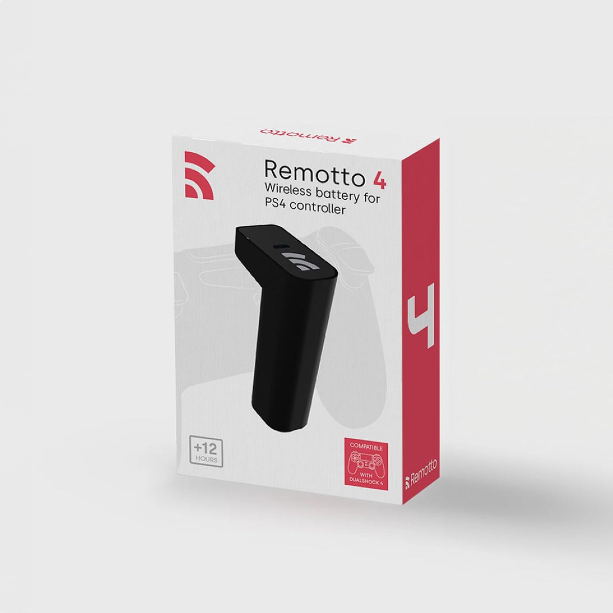 4 - Cargador inalámbrico para controlador PlayStation 4, batería portátil para DualShock 4, jugar mientras se carga, +12 horas de duración de la batería, accesorio PS4