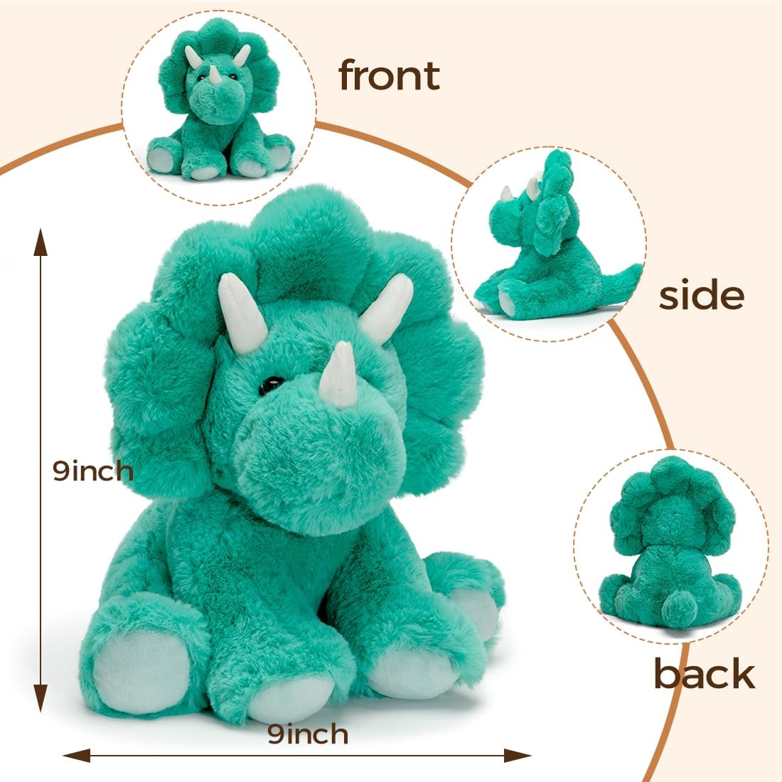 Juguete de peluche con peso de dinosaurio, lindo peluche realista