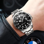 OLEVS Relojes de Lujo para Hombres, Gran Acero Inoxidable, Cuarzo Analógico, Resistente al Agua