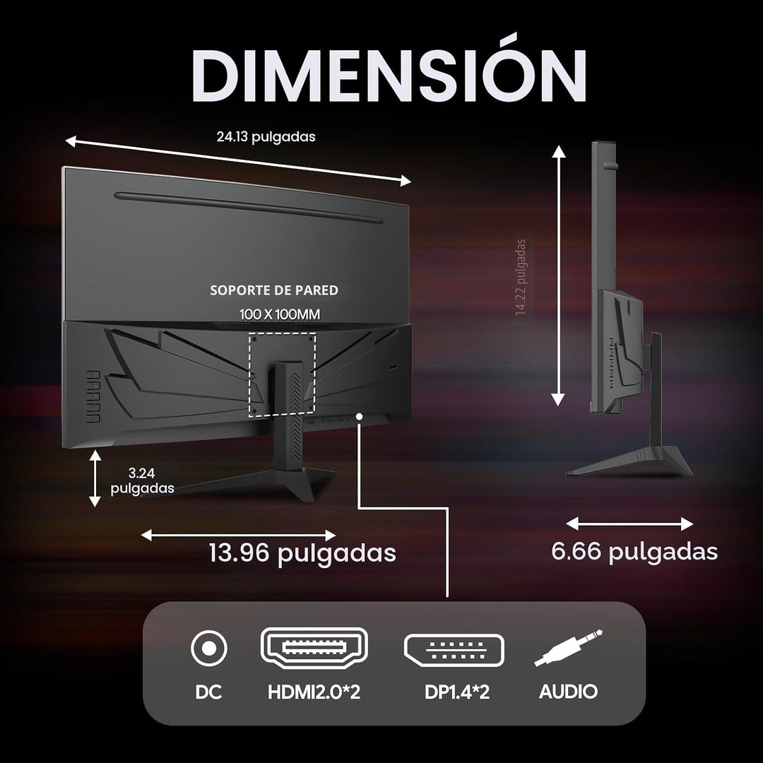 CRUA Monitor curvo QHD 260Hz de 27 pulgadas para juegos, 1800R VA,...