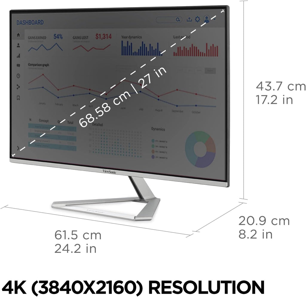 ViewSonic VX2776-4K-MHDU Monitor 4K de 27 pulgadas, IPS con USB-C d...