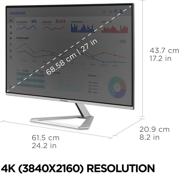 ViewSonic VX2776-4K-MHDU Monitor 4K de 27 pulgadas, IPS con USB-C d...