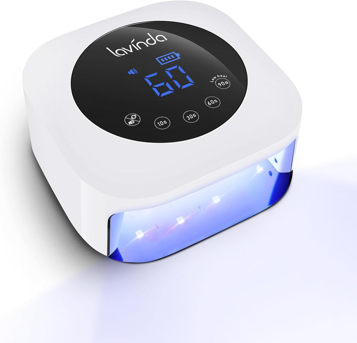 Lavinda Lámpara de uñas LED UV, lámpara de uñas inalámbrica de 54 W...