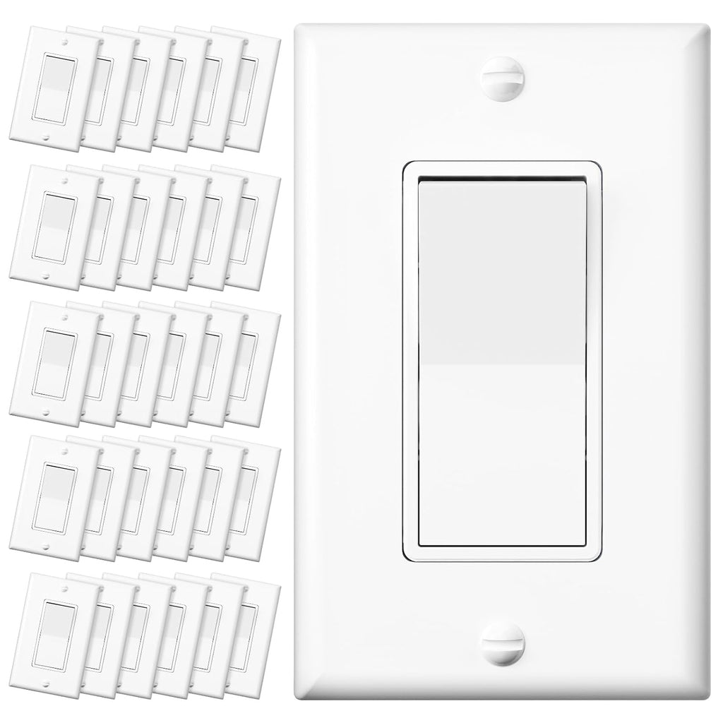 Lámpara Amico Paquete de 30 interruptores decorativos de un solo polo y luz de 3