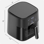 Chefman Freidora de aire – Freidora de aire compacta de 6 cuartos de galón para comidas rápidas y fáciles, cuenta con tecnología Hi-Fry para extra crujiente, ventana de fácil visualización, controles