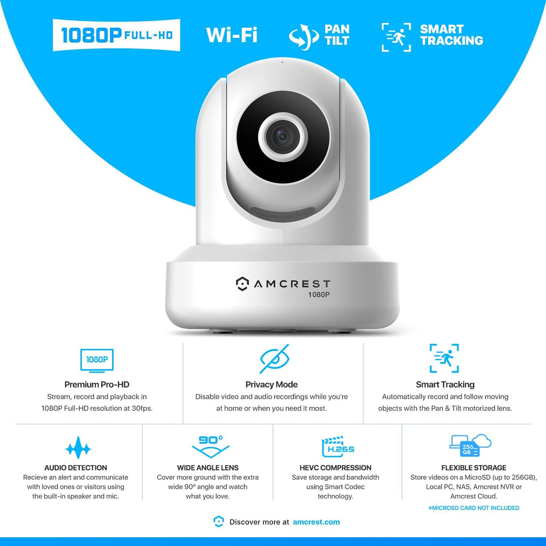 Paquete de 2 cámaras de seguridad Amcrest ProHD 1080P WiFi\/inalámb...