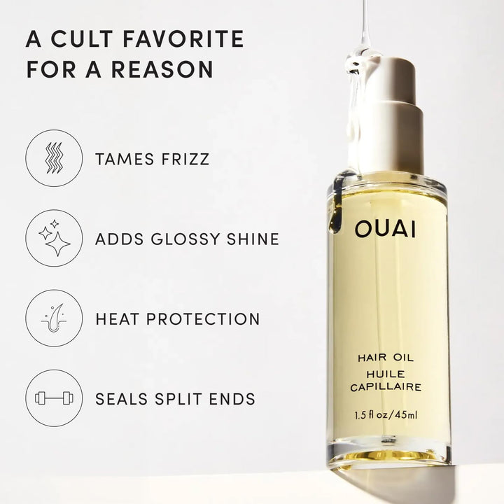 OUAI Paquete de aceite para el cabello de tamaño completo + tamaño...