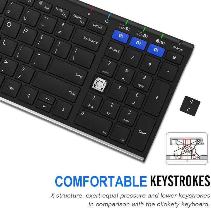 Arteck HB193 - Teclado Bluetooth universal multidispositivo de acer...