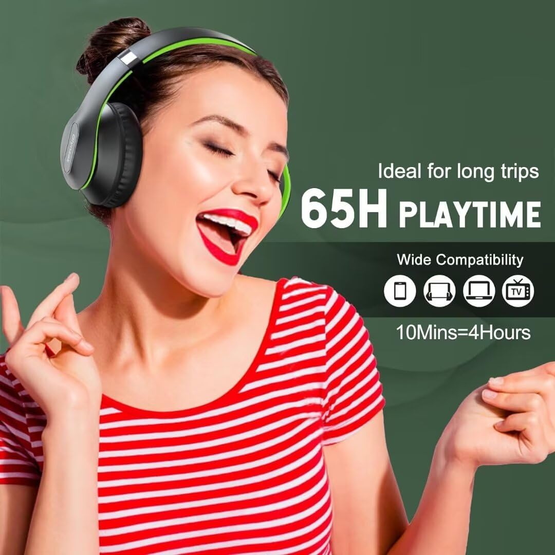 Glynzak Auriculares Bluetooth Inalámbricos Sobre La Oreja 65H Tiemp...
