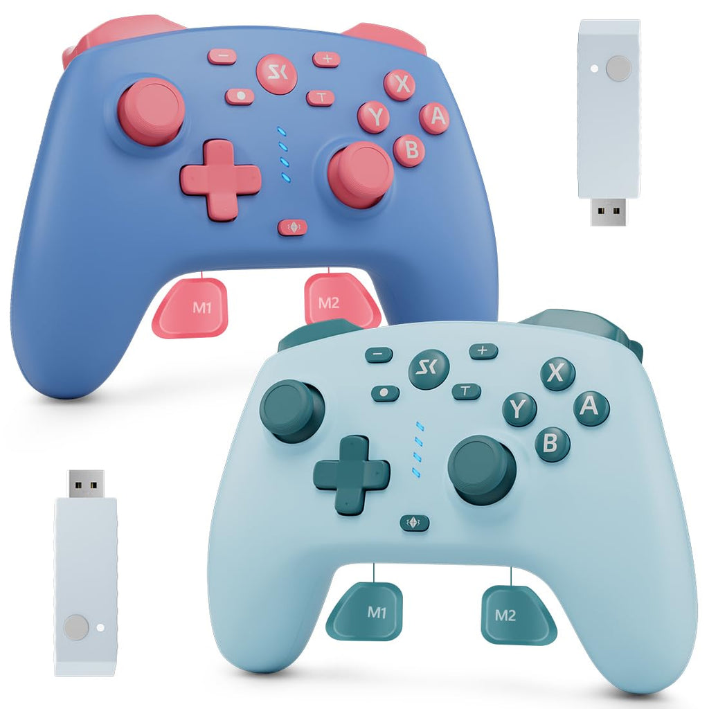 Controlador inalámbrico Switch para Switch/Switch 2/OLED/Lite (Azul+Azul Lago)