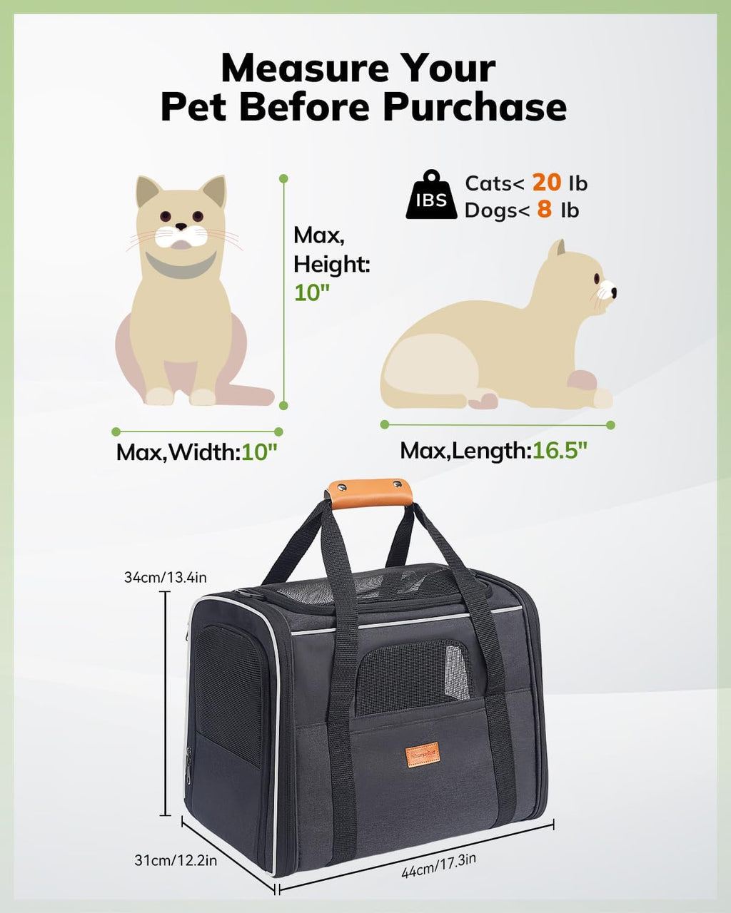 Morpilot - Transportador suave para gatos grandes y medianos y cachorros de
