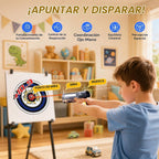 VATOS - Juego de disparo electrónico inteligente con base de objetivo de puntuación automática y juguete recargable, retroalimentación de voz en tiempo real, 4 modos de disparo, juguete para