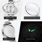 OLEVS Reloj para Mujer Lujo Acero Inoxidable Pulsera Pequeña para Vestir, a Prueba de Agua, Analógico