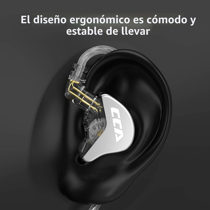 CCA CRA Auriculares - Monitor intrauditivo, diafragma ultrafino, co...