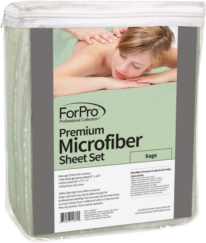 ForPro Professional Collection Juego de sábanas de 3 piezas de micr...