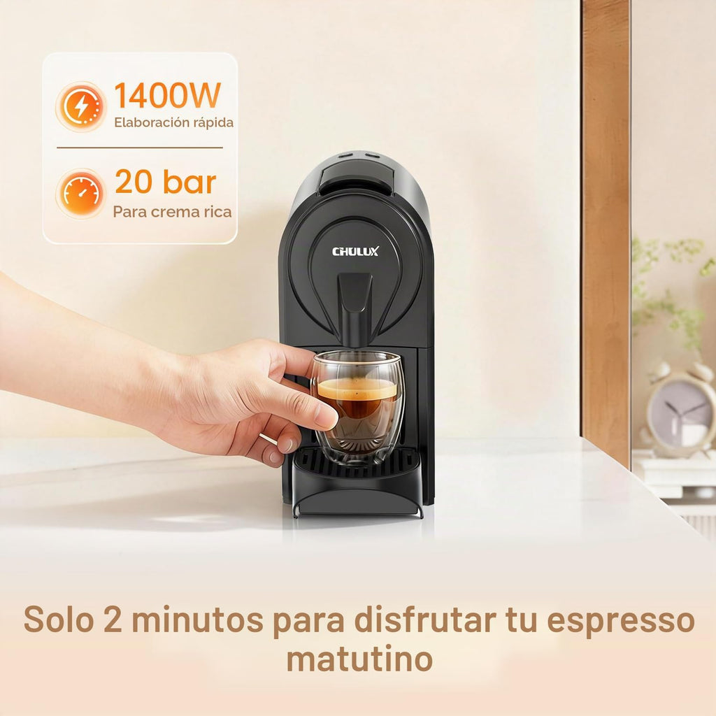 CHULUX Bafè-Pro Cafetera Espresso para cápsulas Nes Pod, bomba de alta presión de 20