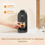 CHULUX Bafè-Pro Cafetera Espresso para cápsulas Nes Pod, bomba de alta presión de 20