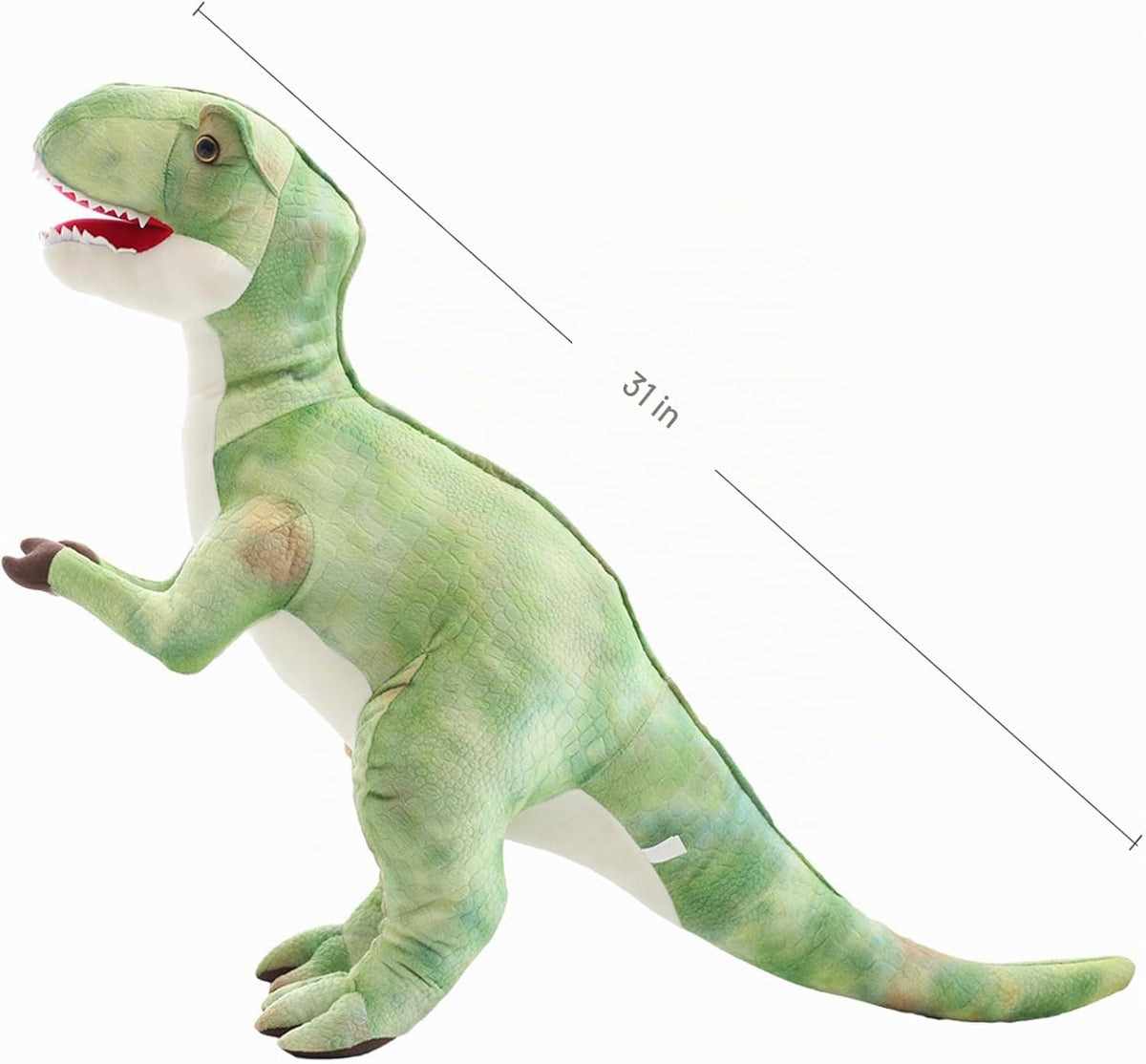 Levenkeness Peluche grande de T-Rex, dinosaurio tiranosaurio Rex gigante, juguetes de peluche, regalos para niños, Navidad, 31 pulgadas