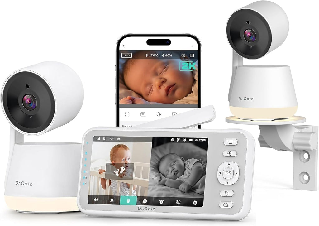 Dr.Care LumiView Monitor inteligente WiFi de 5 pulgadas con 2 cámaras