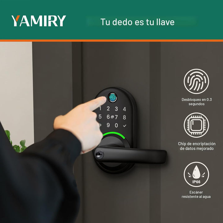 Cerradura inteligente de manija de puerta con teclado: Yamiry Pomos...