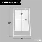 Ilyapa Letrero Magnético Moderno de Doble Cara Giratorio de Borrado en Seco para Acera - 24 X 38 pulgadas Alternativa de Marco en A Pizarra Blanca Colgante Tipo Sándwich - Blanco