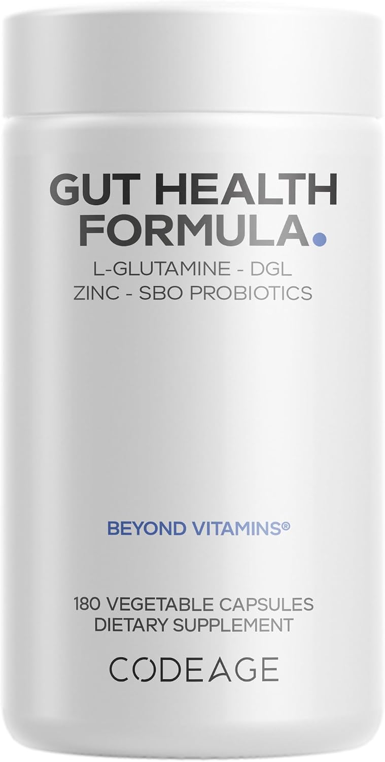 Codeage - Suplemento de fórmula intestinal, mezcla de L-glutamina m...