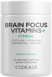 Codeage Brain Focus Vitamins+, Citicolina Cognizina, Ginseng, 60 Cá...