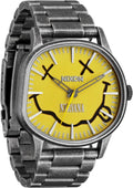 NIXON x Nirvana Smiley Sentry Wobble A1417 - Reloj de cuarzo japonés para hombre - (Carátula de 42 mm, correa de acero inoxidable de 23 mm-20 mm)
