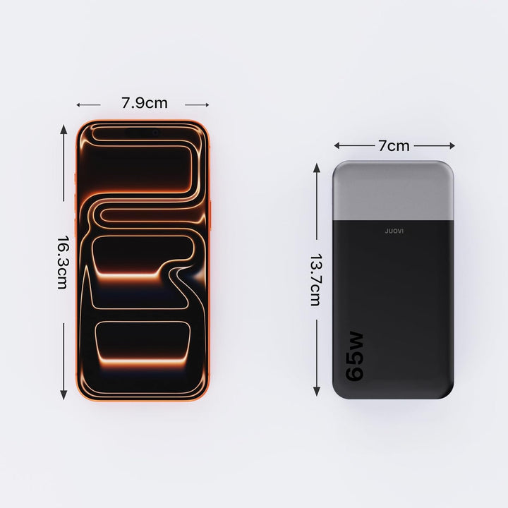 JUOVI Cargador portátil de 65 W, banco de energía de 20000 mAh, com...