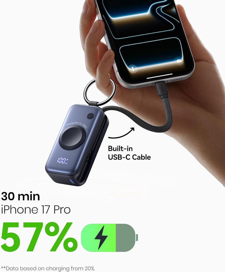 INIU Cargador Portátil 3 en 1, Banco de Energía de 5000mAh con Carg...