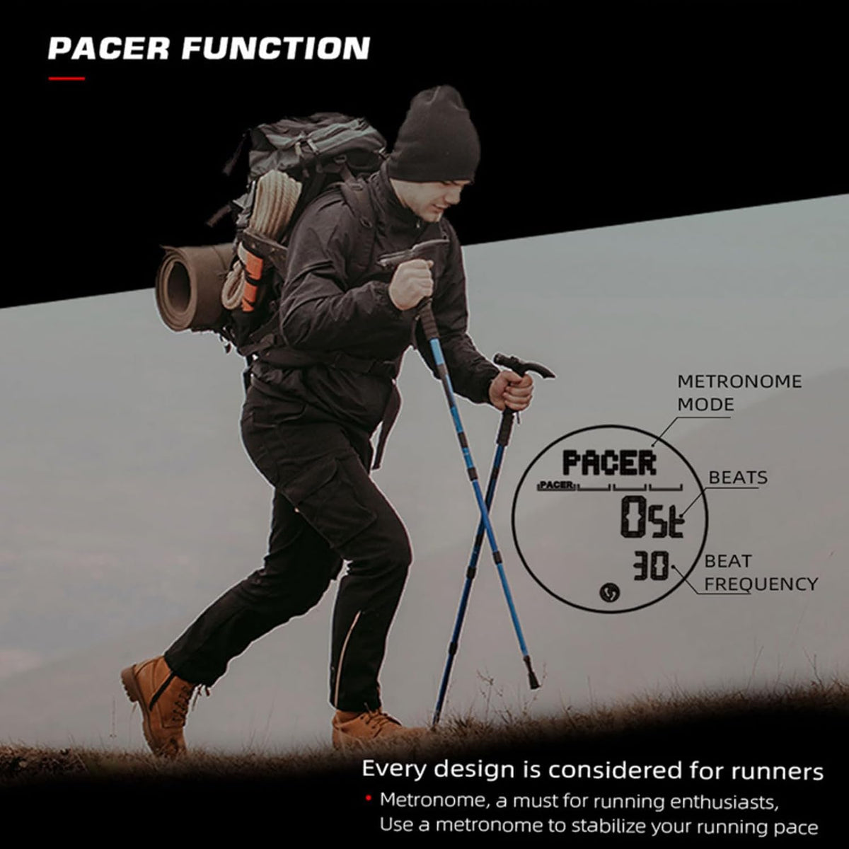 CakCity Relojes tácticos para hombres, relojes deportivos militares con caja de fibra de carbono, reloj ligero impermeable para mujeres/hombres, relojes digitales con brújula, contador de pasos