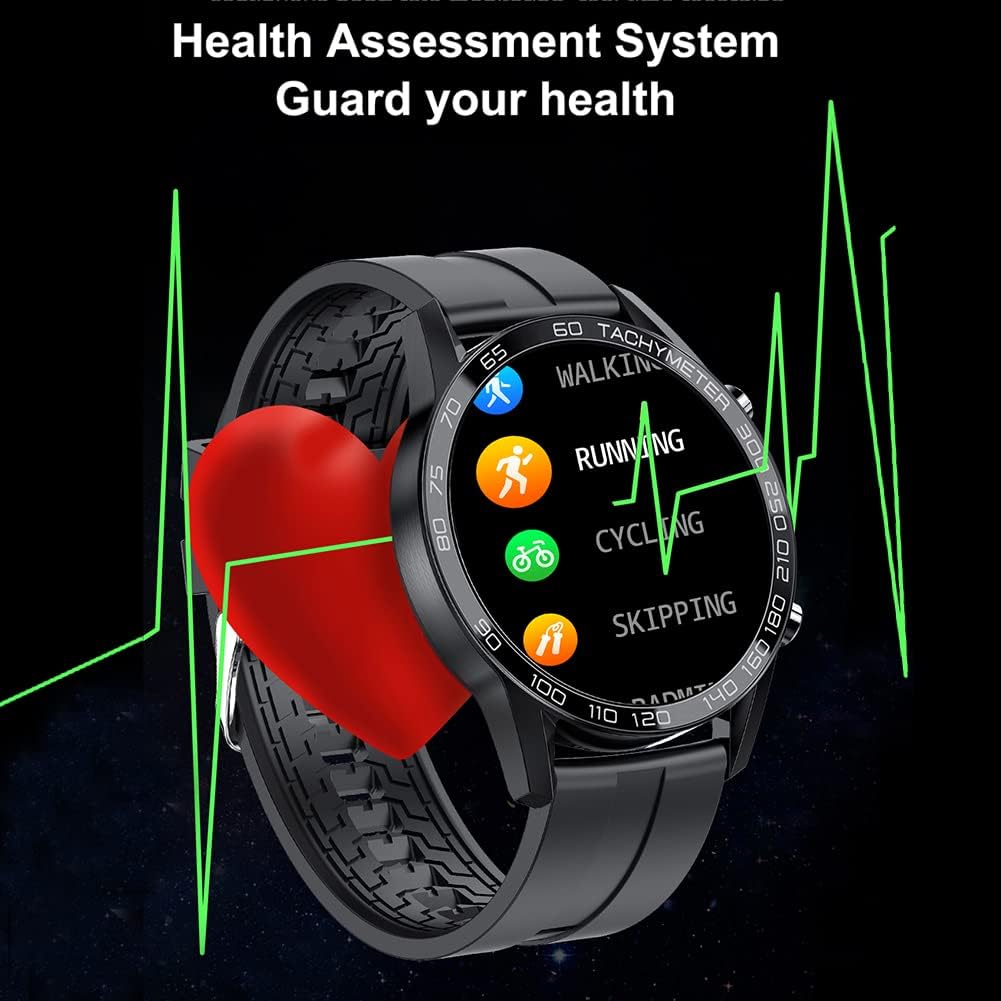 Reloj inteligente para hombre para Android iOS, llamadas Bluetooth, chat de voz con monitor de frecuencia cardíaca/sueño, monitor de fitness, pantalla táctil completa de 1.3 pulgadas, IP67