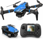 FPV Drone con cámara para adultos, pantalla LCD RC plegable, mini drones para niños principiantes, motor sin escobillas 270° para evitar obstáculos, compatible con tarjeta SD de 32G MAX menos de 8.82