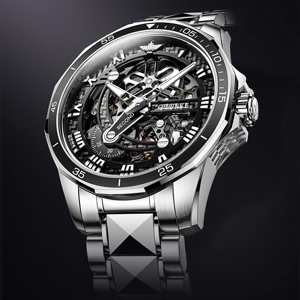OLEVS Relojes para hombre Big Face Relojes automáticos de acero inoxidable