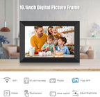 Marco de fotos digital WiFi de 10.1 pulgadas, marco de fotos digital inteligente con pantalla táctil IPS HD de 1280 x 800, rotación automática y presentación de diapositivas, fácil configuración para