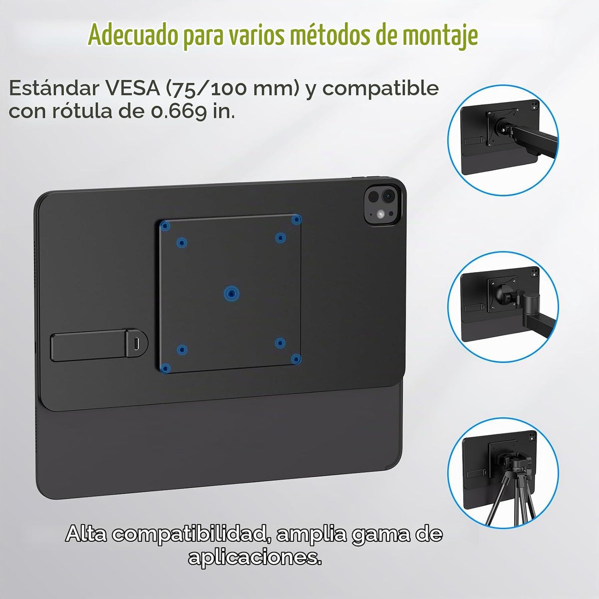 Soporte VESA para iPad Pro de 13 pulgadas con panel de carga magnético