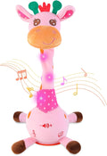 Juguete de jirafa bailarina, juguete de peluche para bebé, canción que canta para niños pequeños, juguete musical brillante para regalo de cumpleaños de bebé, juguete de jirafa Groovy (jirafa rosa)