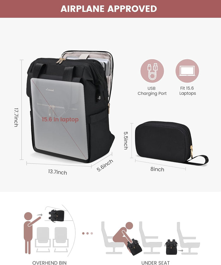 LOVEVOOK Mochila para computadora portátil para mujer, bolsa de tra...
