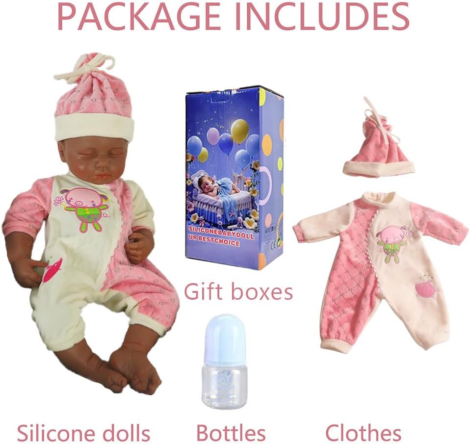 Muñeca Reborn de silicona de cuerpo completo para niña, de 18.5 pul...