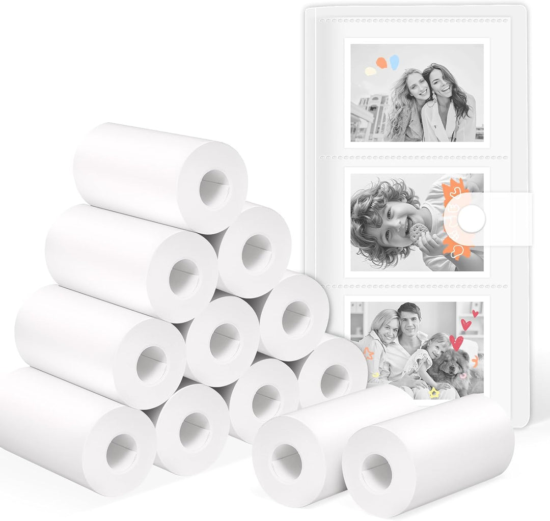 OTJ 12 rollos de cámara de impresión instantánea para niños, papel...