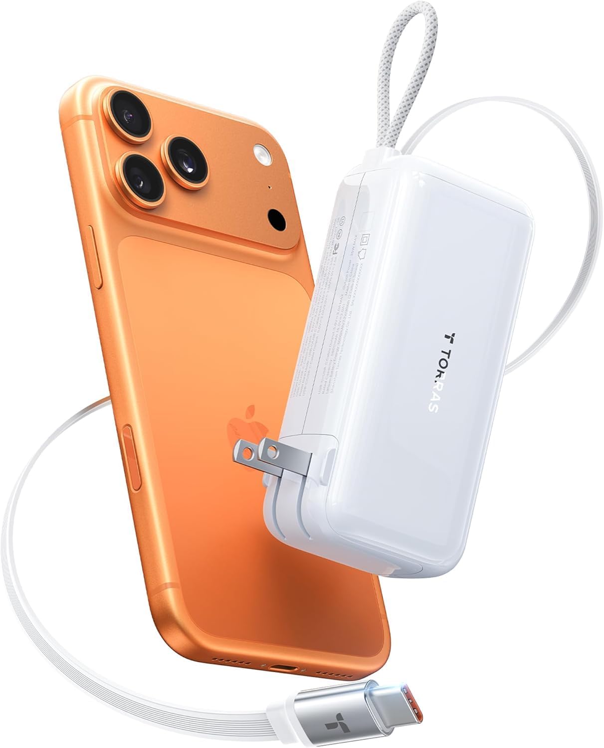 TORRAS EasyGO - Cargador portátil 3 en 1 con cable USB-C retráctil...