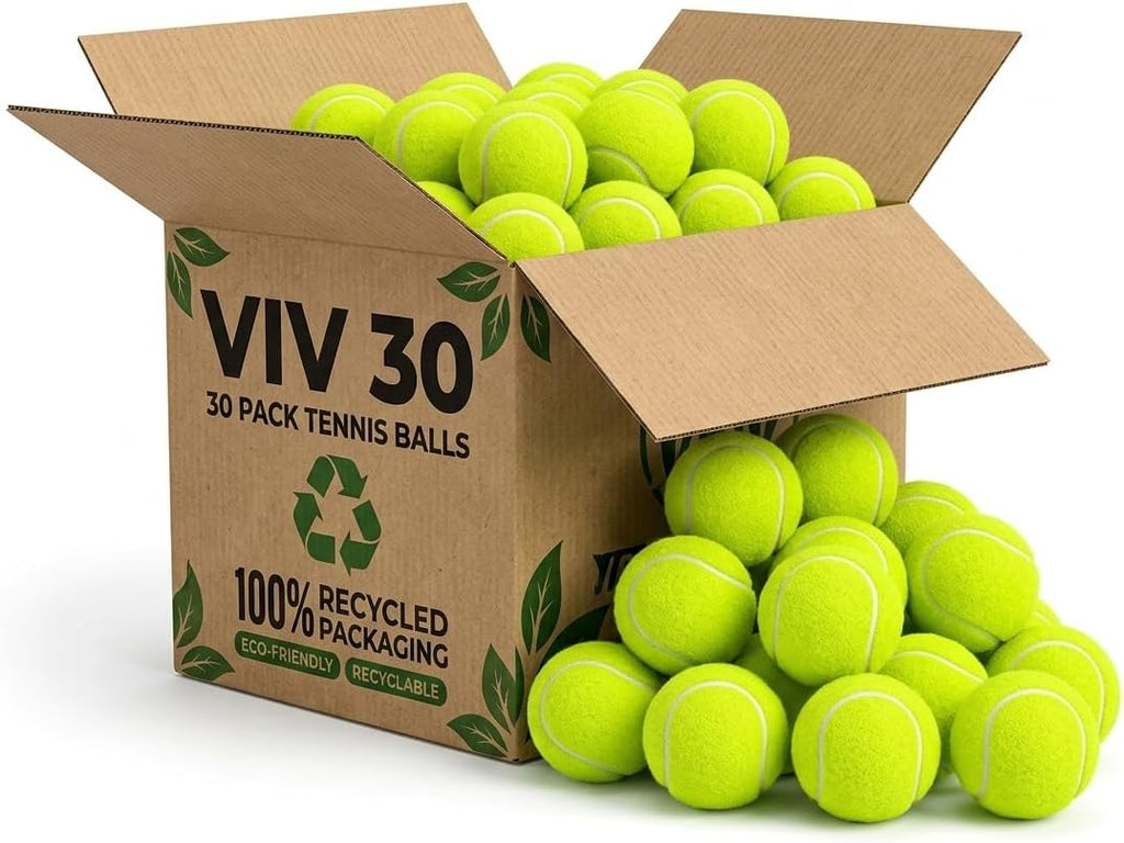 VIV Pelotas de tenis avanzadas a granel, 30/50/100 + pelota de presión de práctica que rebota de 53 pulgadas de alto duradero; tamaño oficial de 2.5 pulgadas, pelotas de tenis más resistentes para
