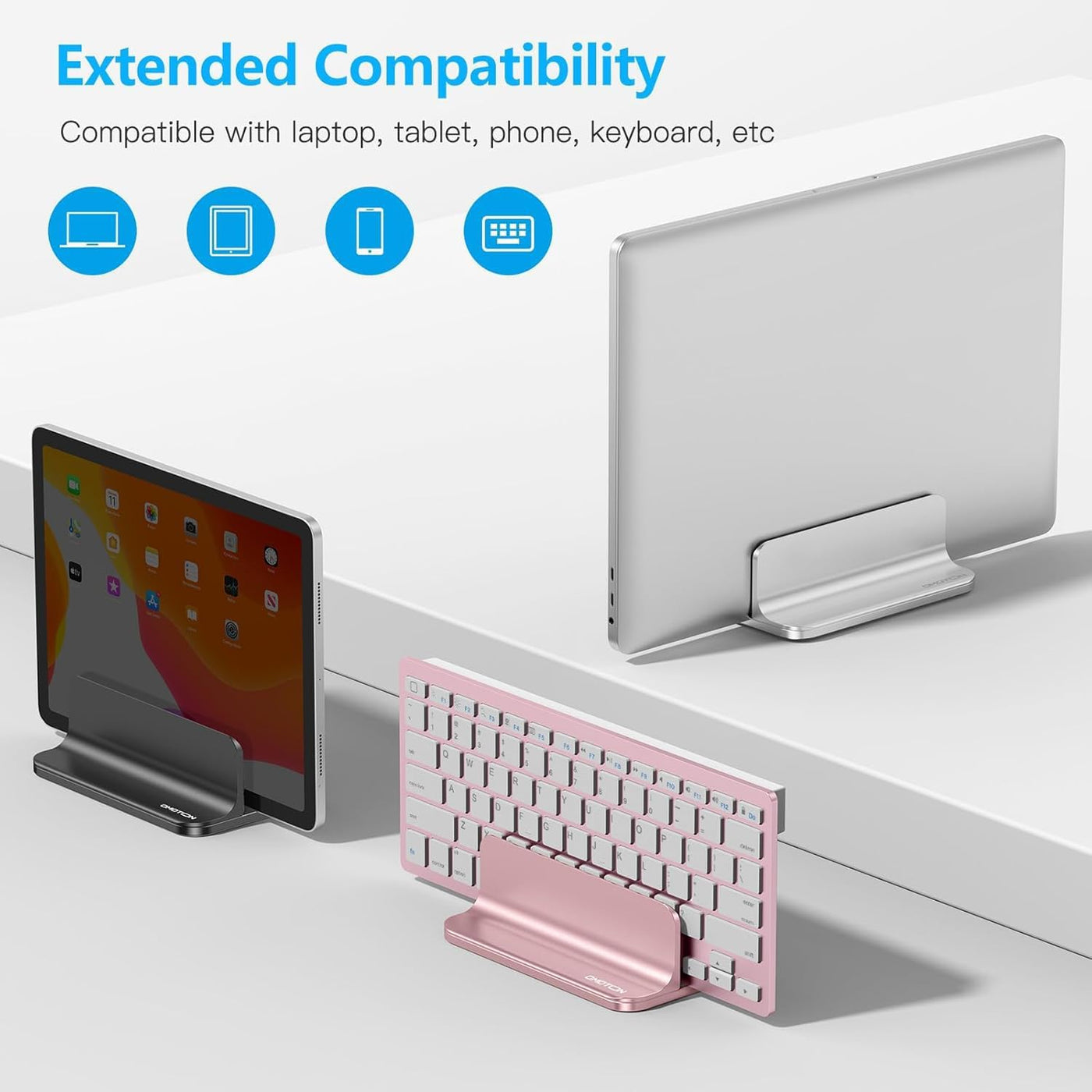OMOTON Soporte vertical para laptop, soporte de aluminio de escrito...