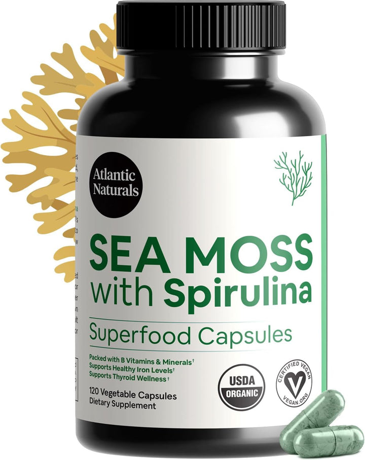 Atlantic Naturals Cápsulas de superalimento de musgo marino con esp...